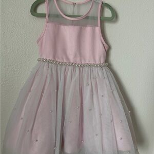 American Princess Pink Pearl-Trim Tulle Party Dress